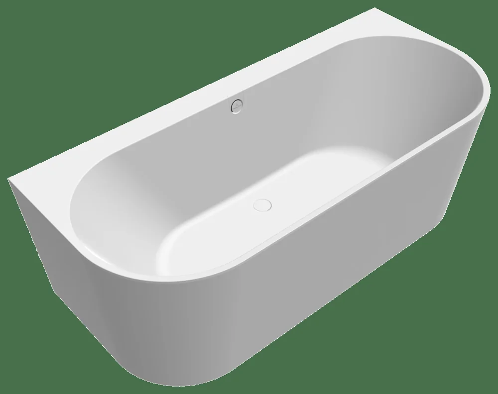 Villeroy & Boch Oberon 2.0 Vorwand-Badewanne mit Whirlpoolsystem Airpool Entry, Stone White, 1800 x 800 mm