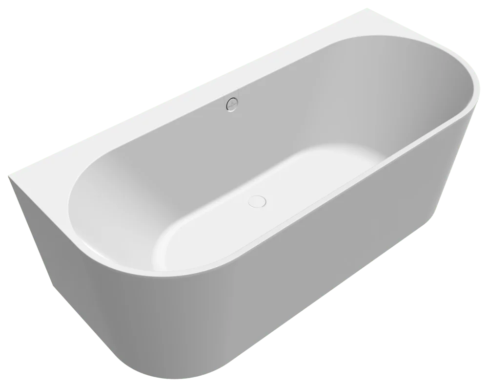 Villeroy & Boch Oberon 2.0 Vorwand-Badewanne mit Whirlpoolsystem Airpool Comfort, Stone White, 1800x800 mm