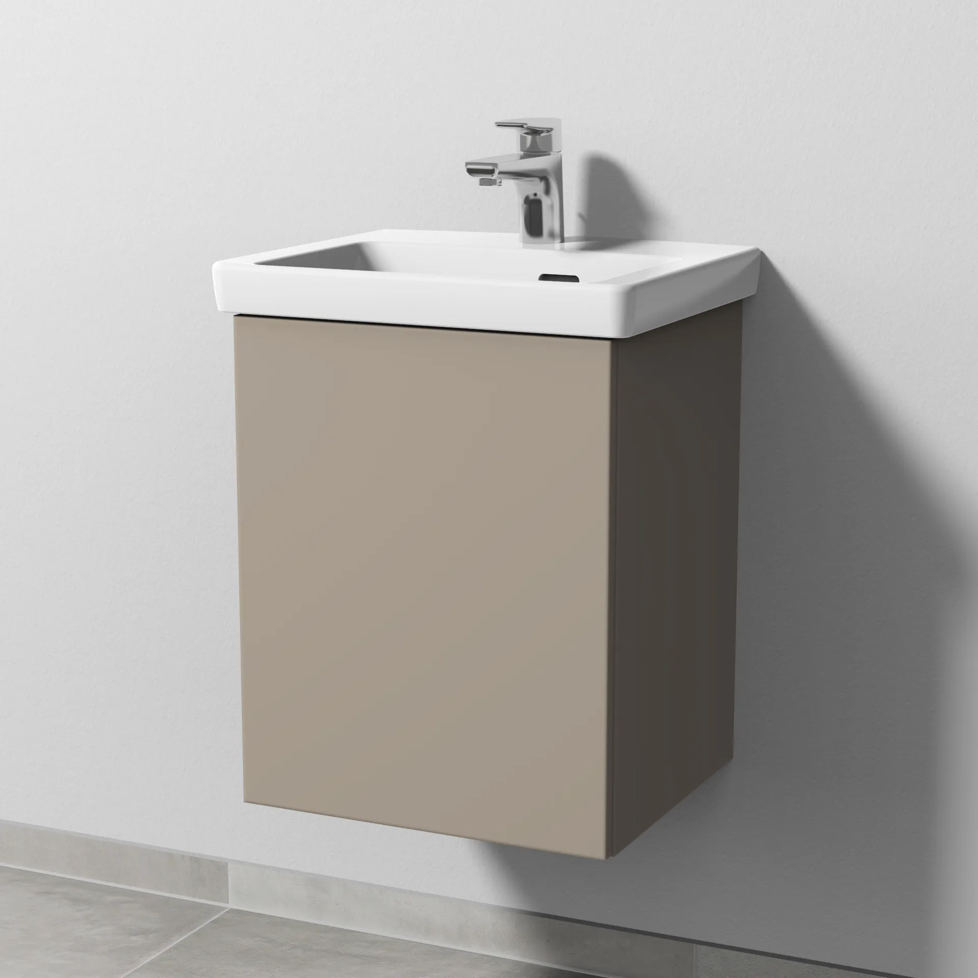 Sanipa Waschtischunterschrank „3way“ 407 × 517 × 361 mm in Sandgrau (matt), Anschlag links