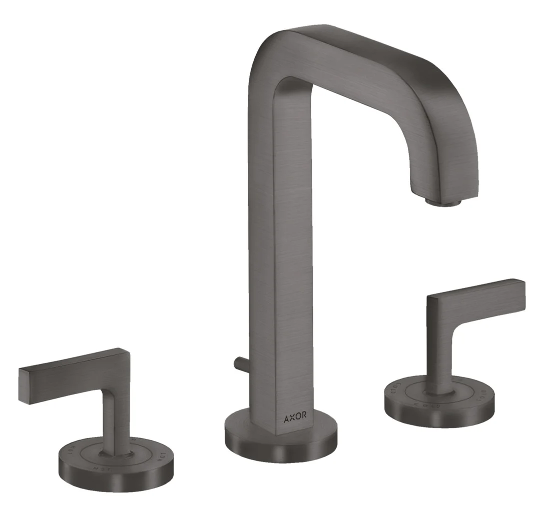 Hansgrohe AXOR Citterio 3-Loch Waschtischarmatur Brushed Black Chrome, ComfortZone 170, Ausladung 140 mm, Hebelgriff Hansgrohe AXOR Citterio 3-Loch Waschtischarmatur Brushed Black Chrome, ComfortZone 170, Ausladung 140 mm, Hebelgriff