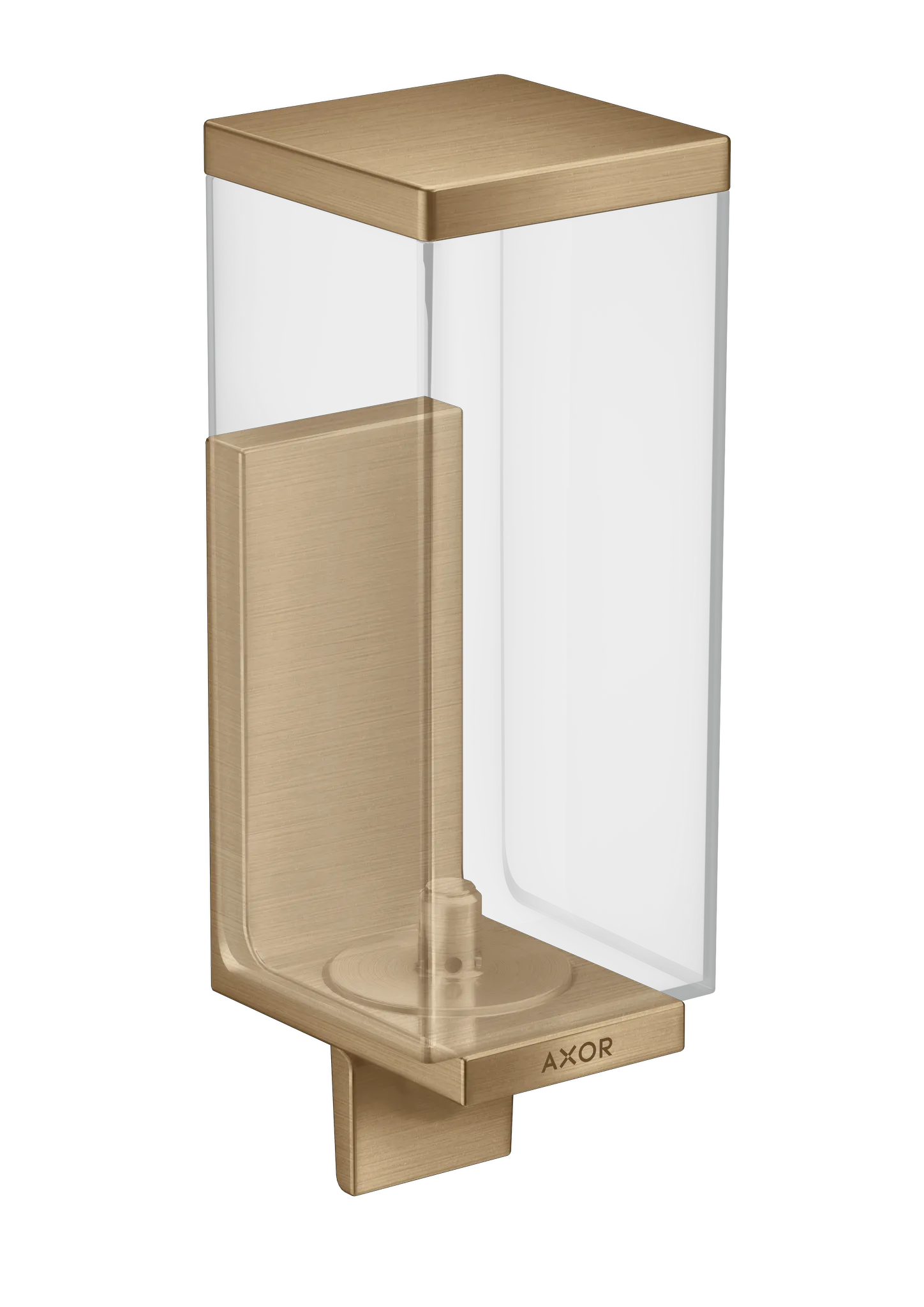 Hansgrohe AXOR Universal Rectangular Lotionspender Brushed Bronze, 42610XXX, Wandmontage, 35 mm Bohrabstand, 6 mm Bohrloch, 600 ml Füllmenge, 0.5 ml Dosiermenge