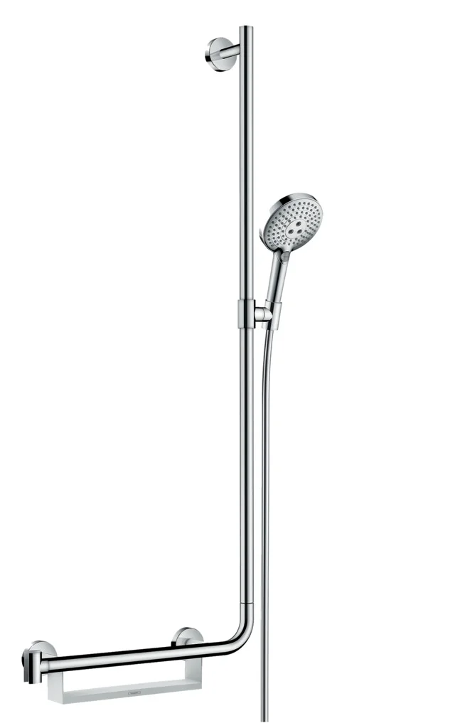 Hansgrohe Raindance Select S Brausenset 120, Chrom, 110 cm Brausestange, 3 Strahlarten (RainAir, Rain, Whirl), QuickClean, verstellbarer Neigungswinkel