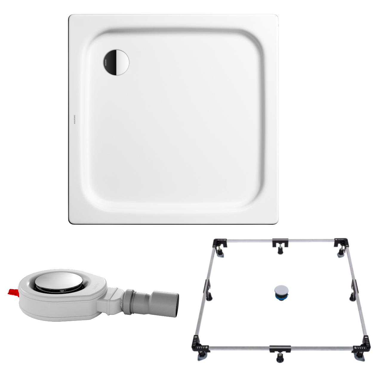 quadrat Set Duschwanne Duschplan 90 × 90 mit Kaldewei-Ablauf und Rahmen Komplettset Duschwanne mit Ablauf und Rahmen 90 × 90 cm, , quadrat Set Duschwanne Duschplan 90 × 90 mit Kaldewei-Ablauf und Rahmen Komplettset Duschwanne mit Ablauf und Rahmen 90 × 90 cm, ,