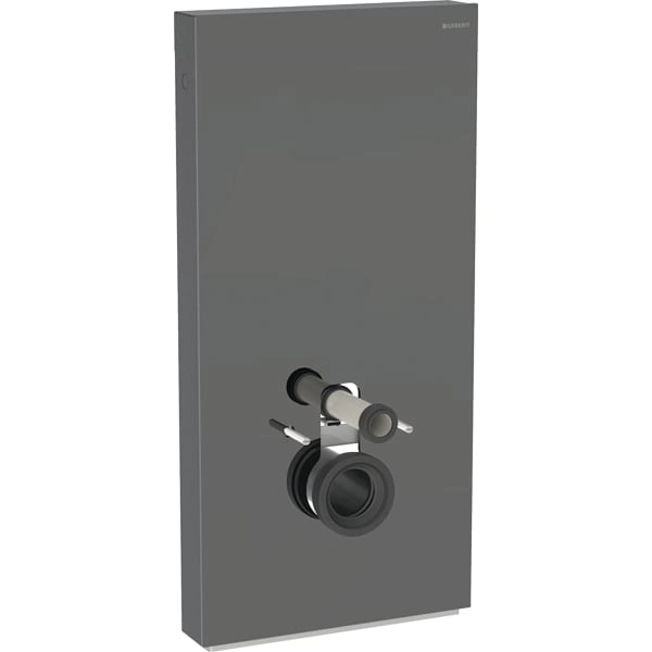 Monolith Plus Sanitärmodul für Wand-WC, 101 cm, Frontverkleidung aus Glas: Glas lava, Aluminium schwarzchrom