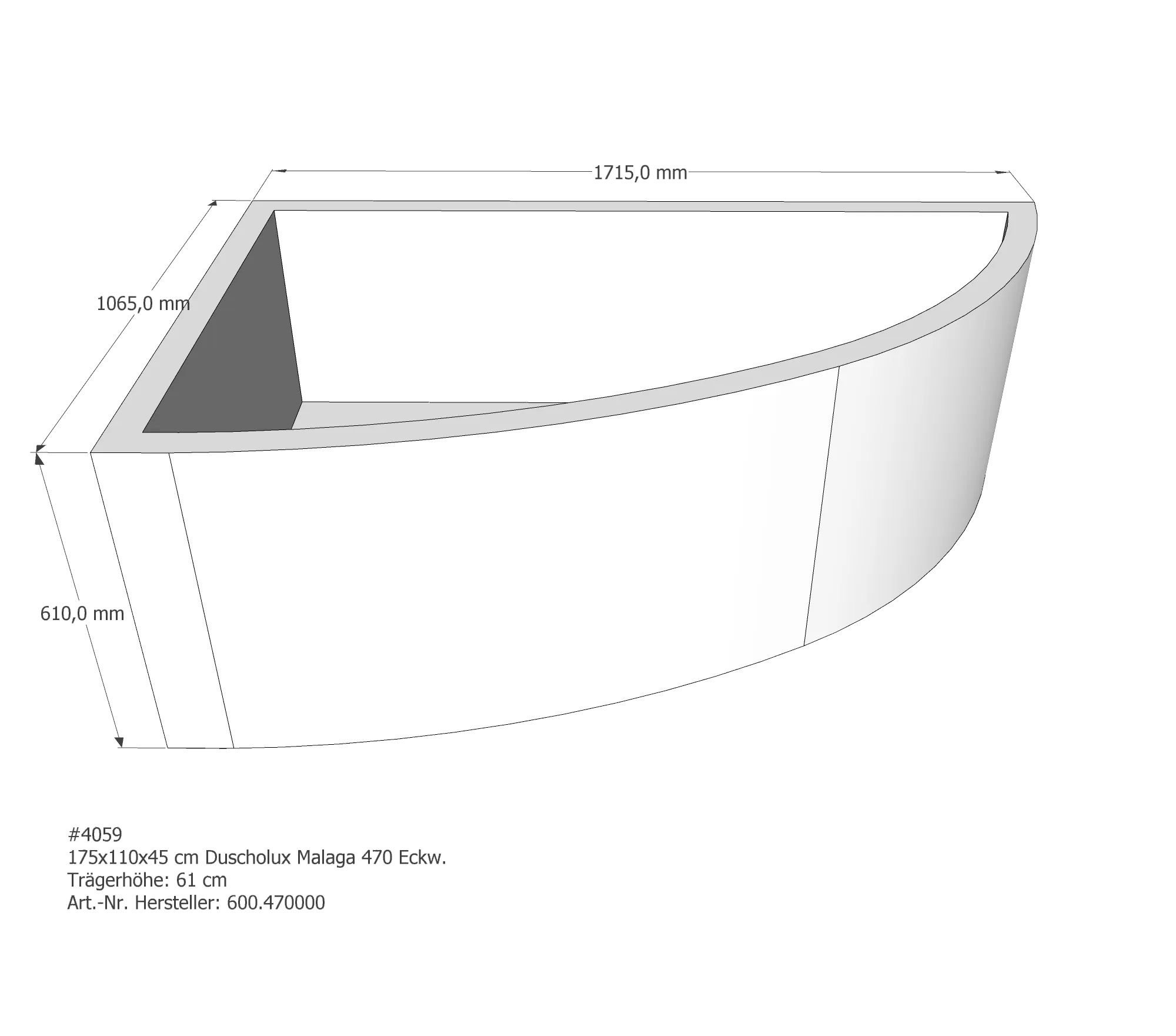 Badewannenträger für Duscholux 175 × 110 × 45 cm Badewannenträger für Duscholux 175 × 110 × 45 cm