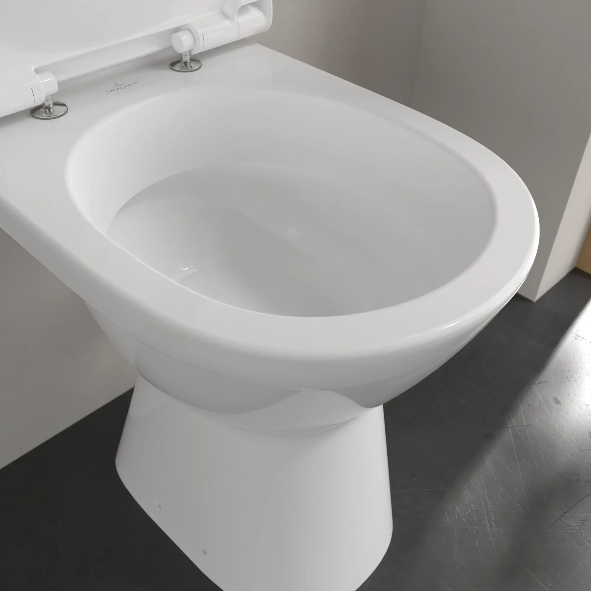 Stand-Flachspül-WC „ViCare“ 49 × 36 × 46 cm ohne Spülrand, Flachspüler