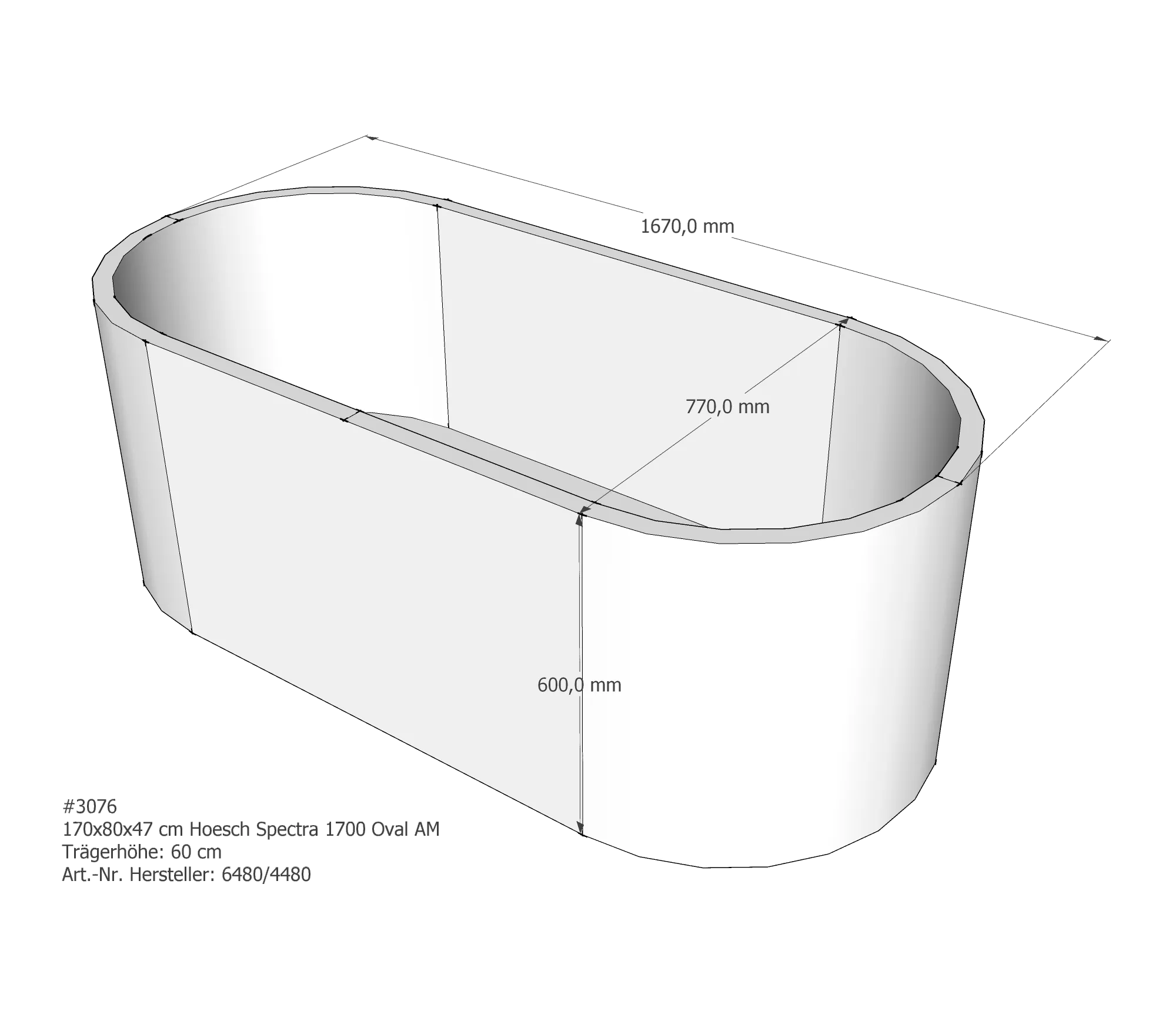 Badewannenträger für Hoesch Spectra 1700×800 170 × 80 × 47 cm Badewannenträger für Hoesch Spectra 1700×800 170 × 80 × 47 cm