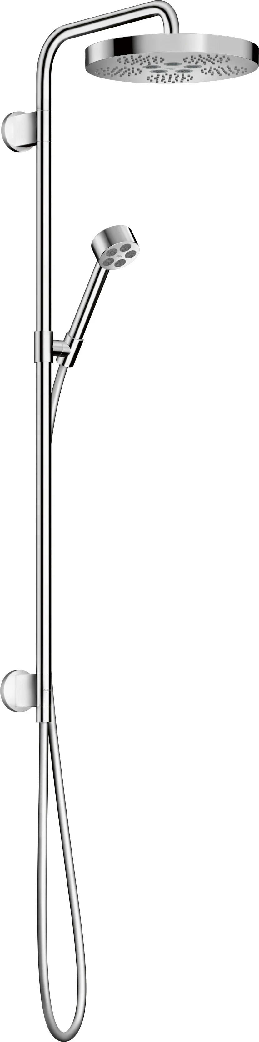 Hansgrohe AXOR One Showerpipe 280 1jet, Chrom, Unterputz, 280 mm Brausekopfgröße, PowderRain und Rain Strahlart, 2 Verbraucher, 3 bar max. Durchfluss 12,7 l/min