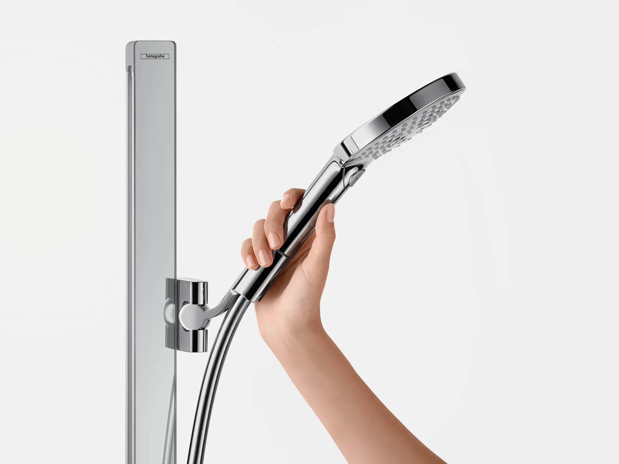 Hansgrohe Raindance Select S Brausenset 120, Chrom, 945 mm Länge, 3 Strahlarten (Rain, RainAir, Whirl), verstellbarer Neigungswinkel, QuickClean Technologie