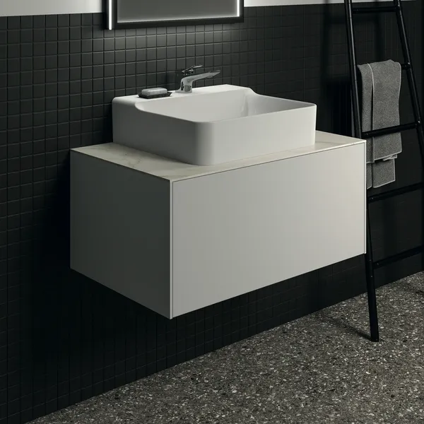 Waschtischplatte Conca, aus Keramik, 802x505x6mm, Marmor Noir Desir Waschtischplatte Conca, aus Keramik, 802x505x6mm, Marmor Noir Desir