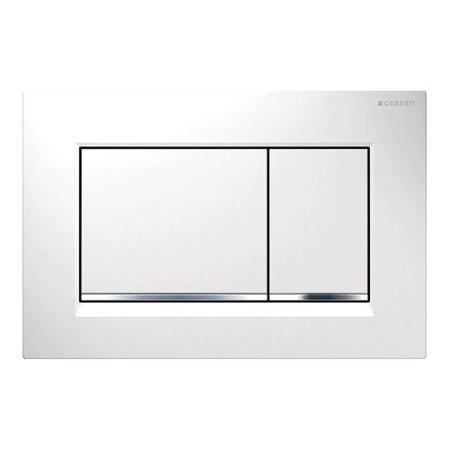 Geberit Betätigungsplatte „Sigma30“ 24,6 × 16,4 × 1,2 cm in weiß / chrom / weiß Geberit Betätigungsplatte „Sigma30“ 24,6 × 16,4 × 1,2 cm in weiß / chrom / weiß