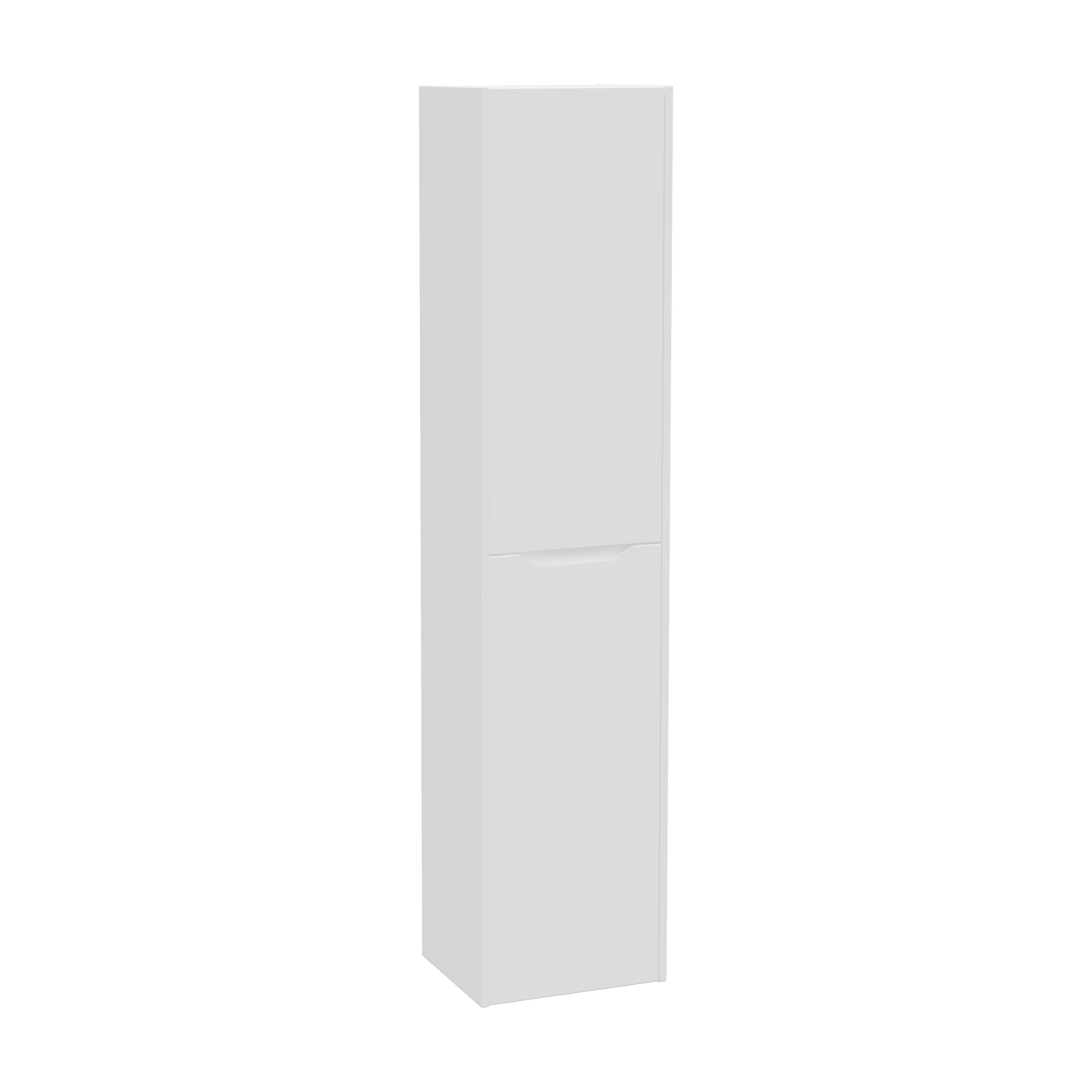 New Integra Square Hochschrank mit 2 Türen 40 x 35 x 180 cm (BxTxH) Türanschlag links Weiß Matt