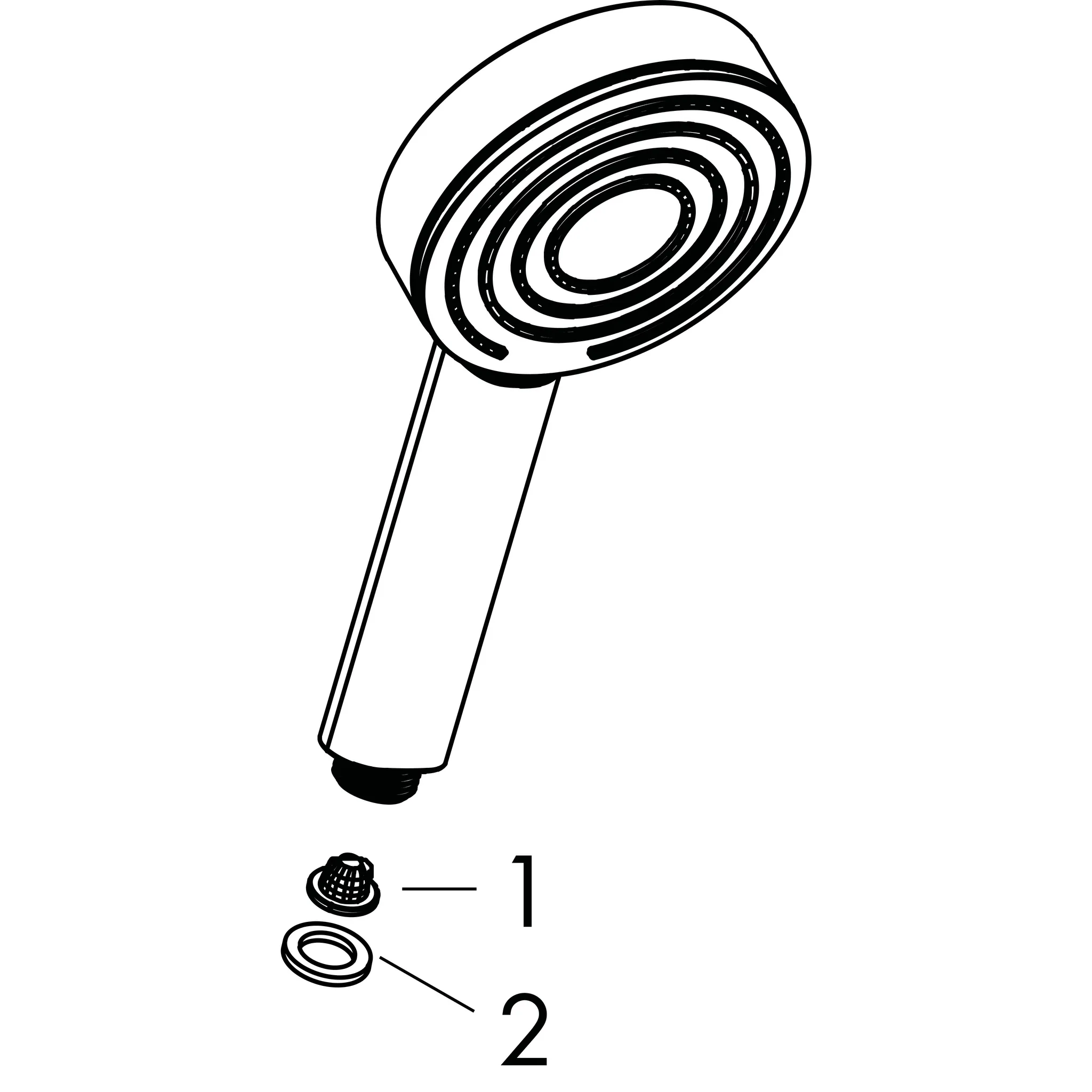 Hansgrohe Pulsify S Handbrause 105 mm, PowderRain Strahlart, graphitfarbene Strahlscheibe, mattschwarz, EcoSmart+, max. Durchfluss 5,7 l/min bei 3 bar