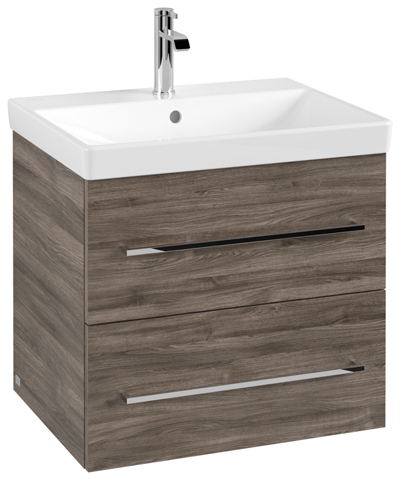 Villeroy & Boch Waschtischunterschrank „Avento“ für Schrankwaschtisch 58 × 51,4 × 45,2 × 45,2 cm in Stone Oak, Soft Closing