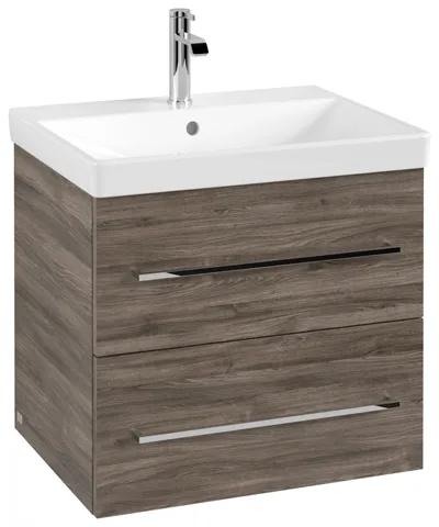 Villeroy & Boch Waschtischunterschrank „Avento“ für Schrankwaschtisch 58 × 51,4 × 45,2 × 45,2 cm Stone Oak, Soft Closing