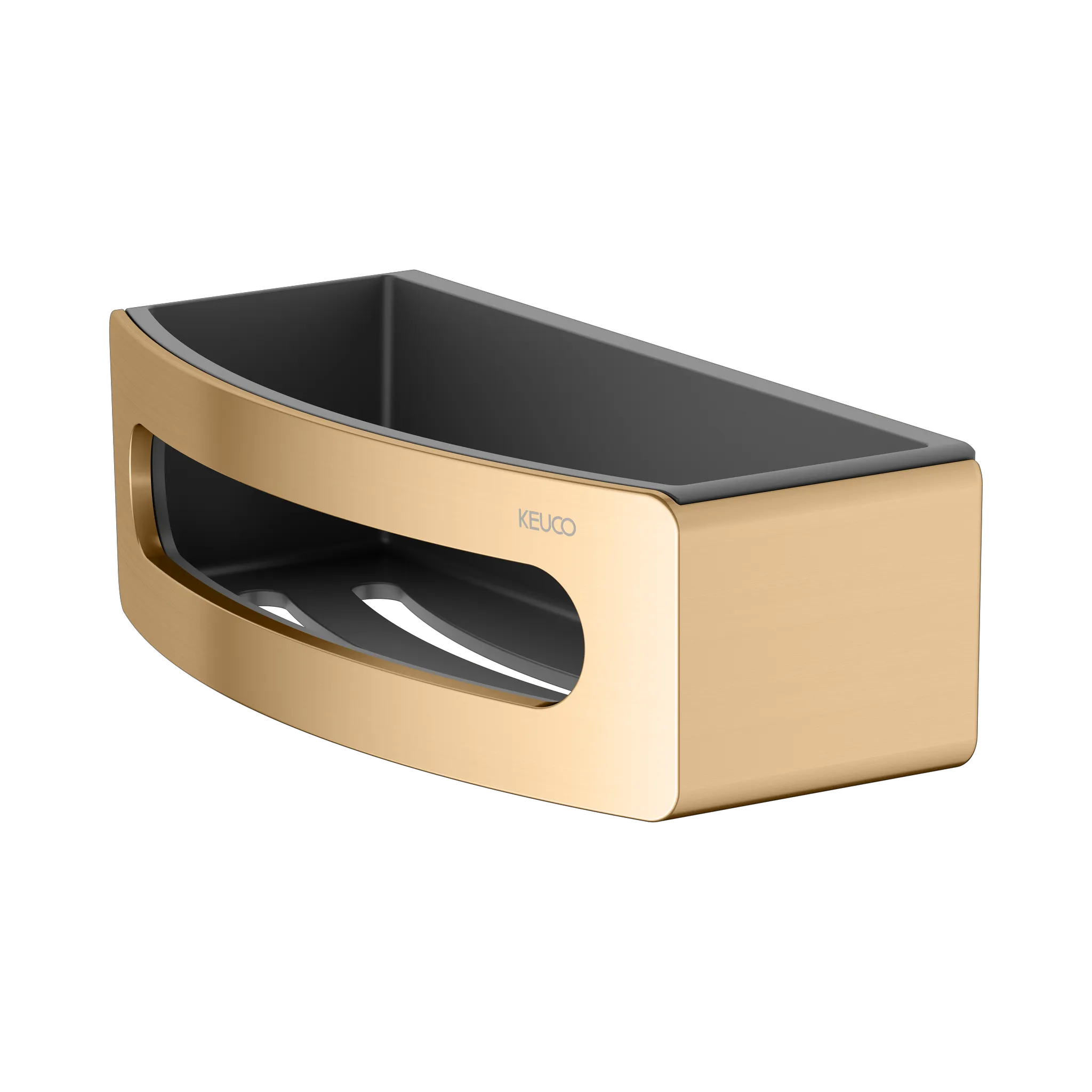 KEUCO ELEGANCE Duschablage Kunststoff-Einsatz anthrazit Messing gebürstet KEUCO ELEGANCE Duschablage Kunststoff-Einsatz anthrazit Messing gebürstet