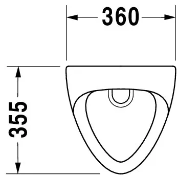 Urinal Bill, Zulauf von hinten absaugend, ohne Deckel, ohne Fliege, weiß