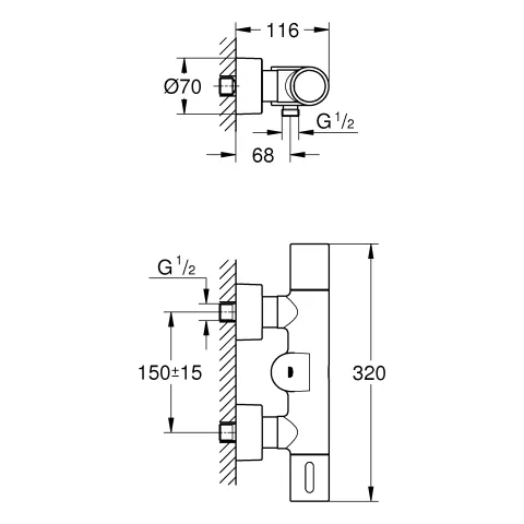 Infrarot-Elektronik für Brausebatterie Eurosmart Cosmopolitan E Special 36457, mit Mischeinrichtung und Thermostat, Rückflussverhinderer, 6 V, chrom Infrarot-Elektronik für Brausebatterie Eurosmart Cosmopolitan E Special 36457, mit Mischeinrichtung und Thermostat, Rückflussverhinderer, 6 V, chrom