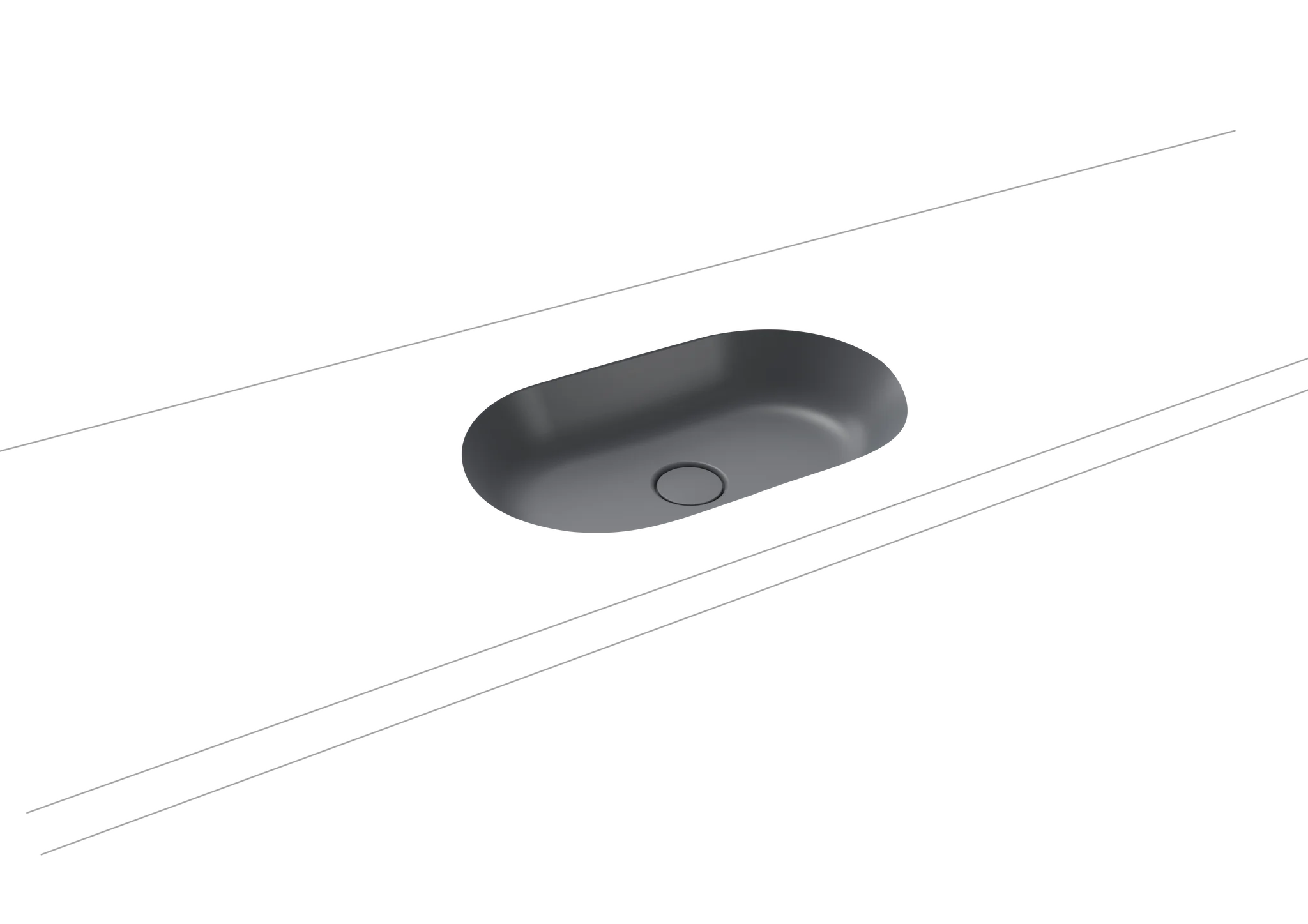 Kaldewei CENTRO Unterbauwaschtisch, oval, 610x380 mm, Randhöhe 112 mm, Perl-Effekt, Antidröhn, Farbe cool grey 70 Kaldewei CENTRO Unterbauwaschtisch, oval, 610x380 mm, Randhöhe 112 mm, Perl-Effekt, Antidröhn, Farbe cool grey 70