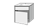 Sanipa Glas-Waschtisch-Set mit Waschtischunterschrank „Twiga“ 51,5 × 39,5 × 60,5 cm in Schwarz-Matt, Anschlag links, ohne Beleuchtung