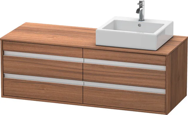 Duravit Waschtischunterschrank wandhängend „Ketho“ 140 × 49,6 × 55 cm Nussbaum Natur Duravit Waschtischunterschrank wandhängend „Ketho“ 140 × 49,6 × 55 cm Nussbaum Natur