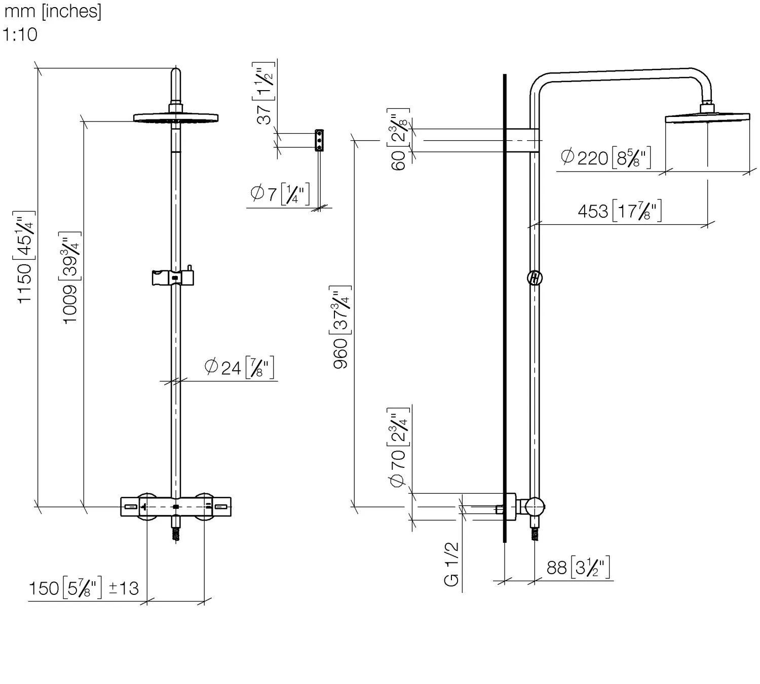Shower Pipe mit Brause-Thermostat ohne Handbrause FlowReduce SERIENSPEZIFISCH Chrom 34459979 Shower Pipe mit Brause-Thermostat ohne Handbrause FlowReduce SERIENSPEZIFISCH Chrom 34459979