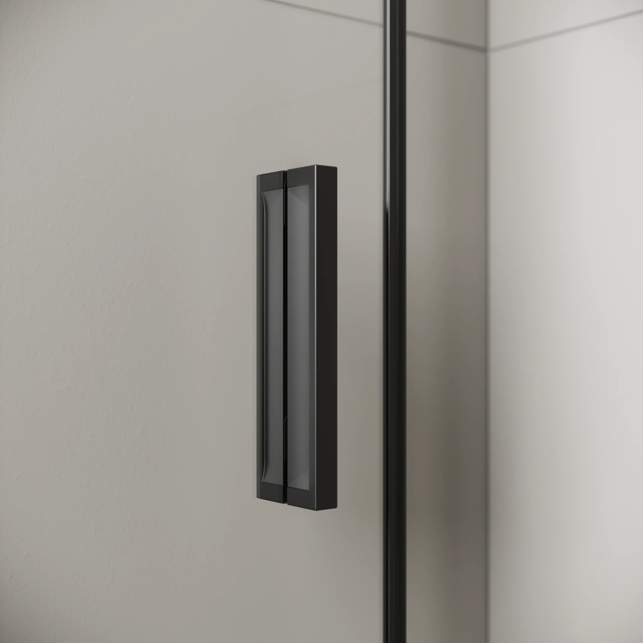 Kermi Duschdesign Pendeltür 1-flügelig mit Festfeld „Yanea“ Anschlag rechts Glas Klar, Profile Schwarz Soft (RAL 9005), Anschlag rechts WE: 1175 – 1205 mm H: 2000 mm