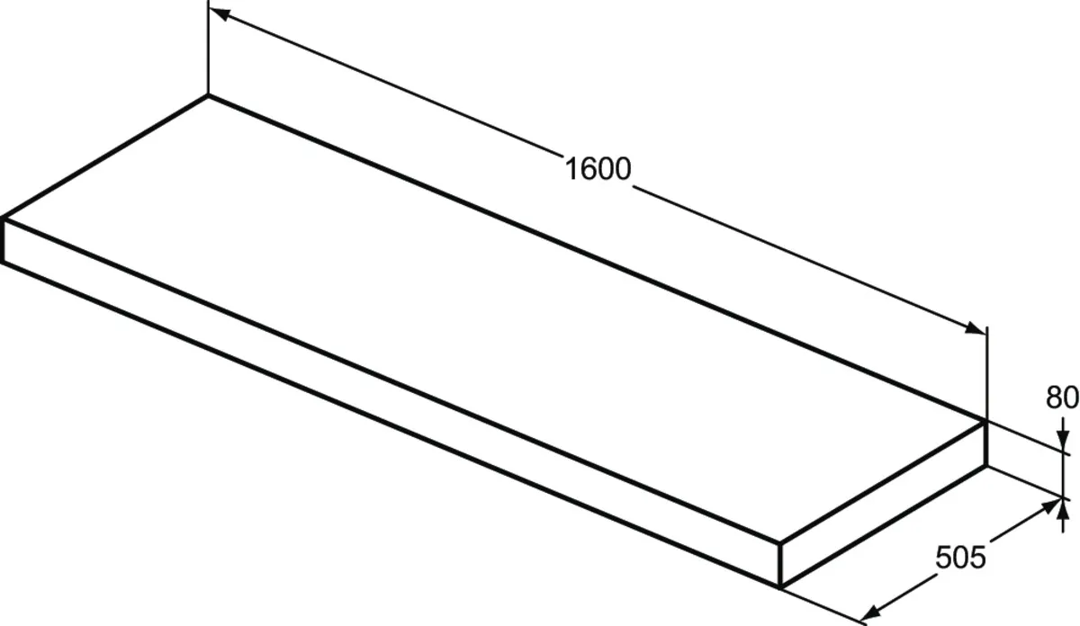 Konsole Conca, 1600x505x80mm, Weiß