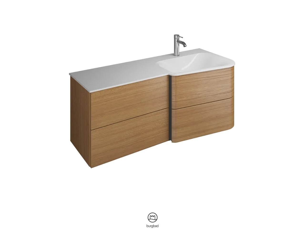 burgbad Badmöbelset „Badu“ Griffleiste, Schwarz, in Veloursgrau Softmatt burgbad Badmöbelset „Badu“ Griffleiste, Schwarz, in Veloursgrau Softmatt