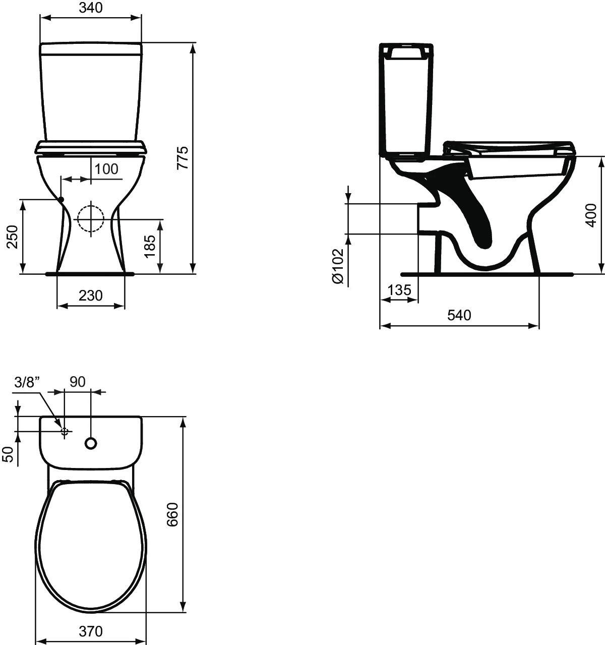Ideal Standard Eurovit Standtiefspül-WC mit Spülkasten Zulauf oben, WC-Sitz, wassersparende 2-Mengen-Spülung, weiß Ideal Standard Eurovit Standtiefspül-WC mit Spülkasten Zulauf oben, WC-Sitz, wassersparende 2-Mengen-Spülung, weiß