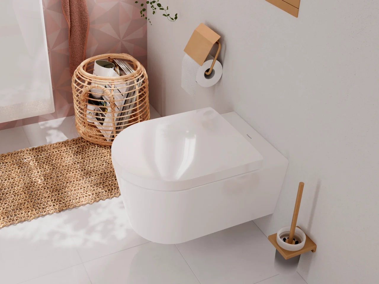 Hansgrohe EluPura S Wand-WC-Set, weiß, 540x360 mm, AquaFall Flush, HygieneEffect, SoftClose, QuickRelease