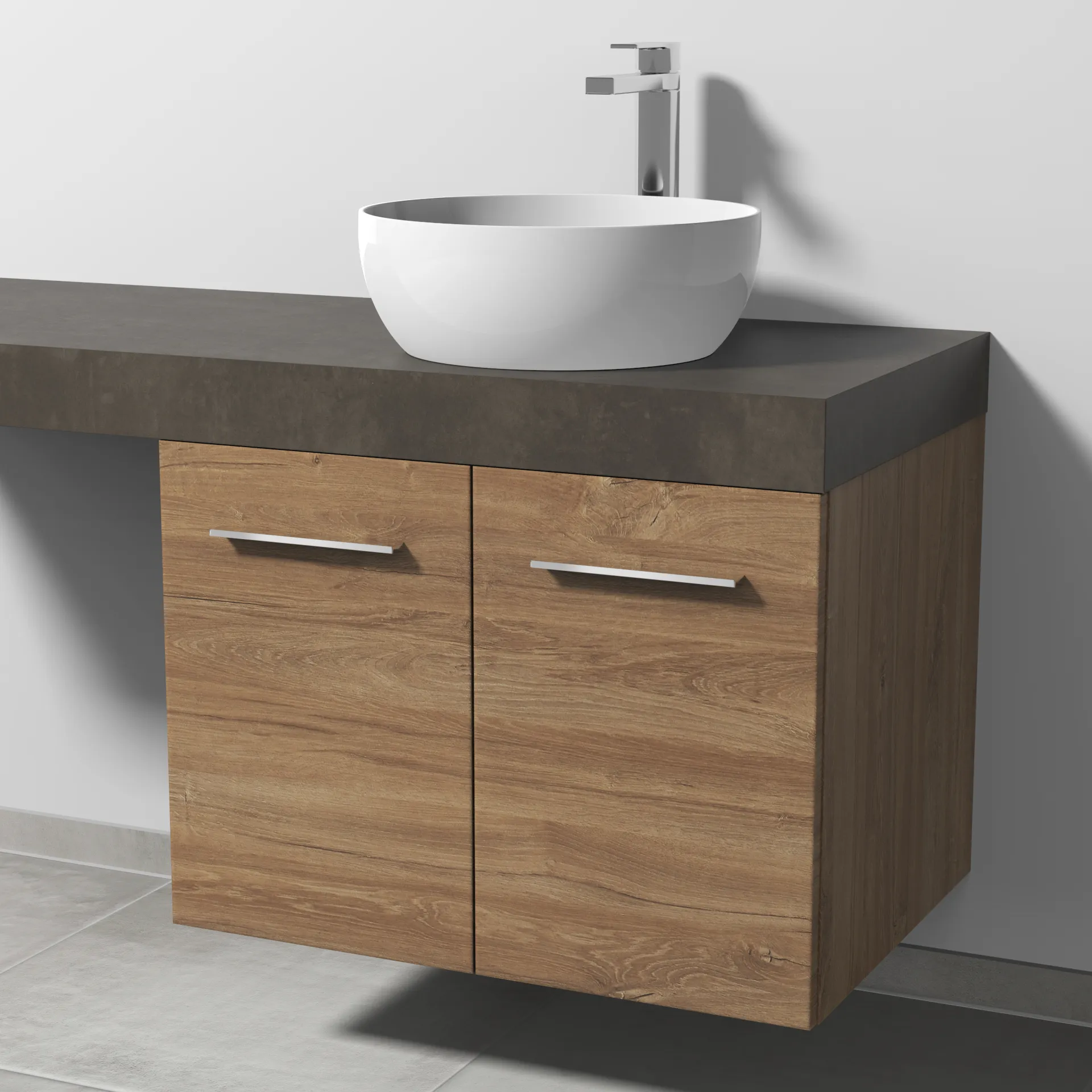 Sanipa Waschtischunterschrank „2morrow“ 700 × 510 × 520 mm in Eiche Kansas Sanipa Waschtischunterschrank „2morrow“ 700 × 510 × 520 mm in Eiche Kansas