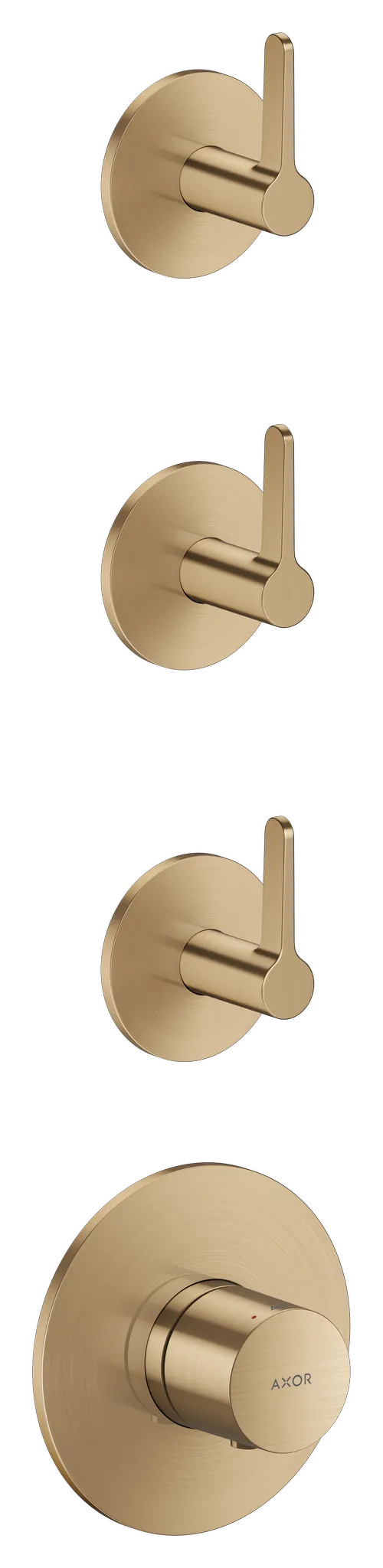 Hansgrohe AXOR One Thermostatmodul Unterputz für 3 Verbraucher mit Hebelgriff Brushed Bronze