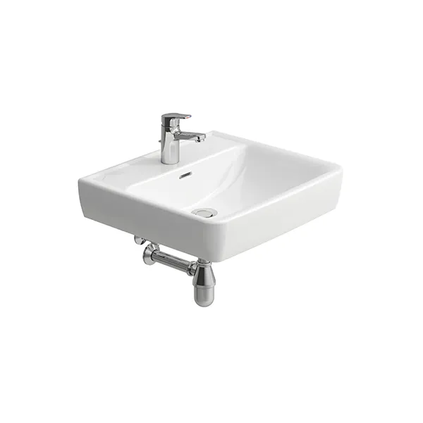 Waschtisch PRO A 480x600x180 1 Hahnloch mit Überlauf weiß