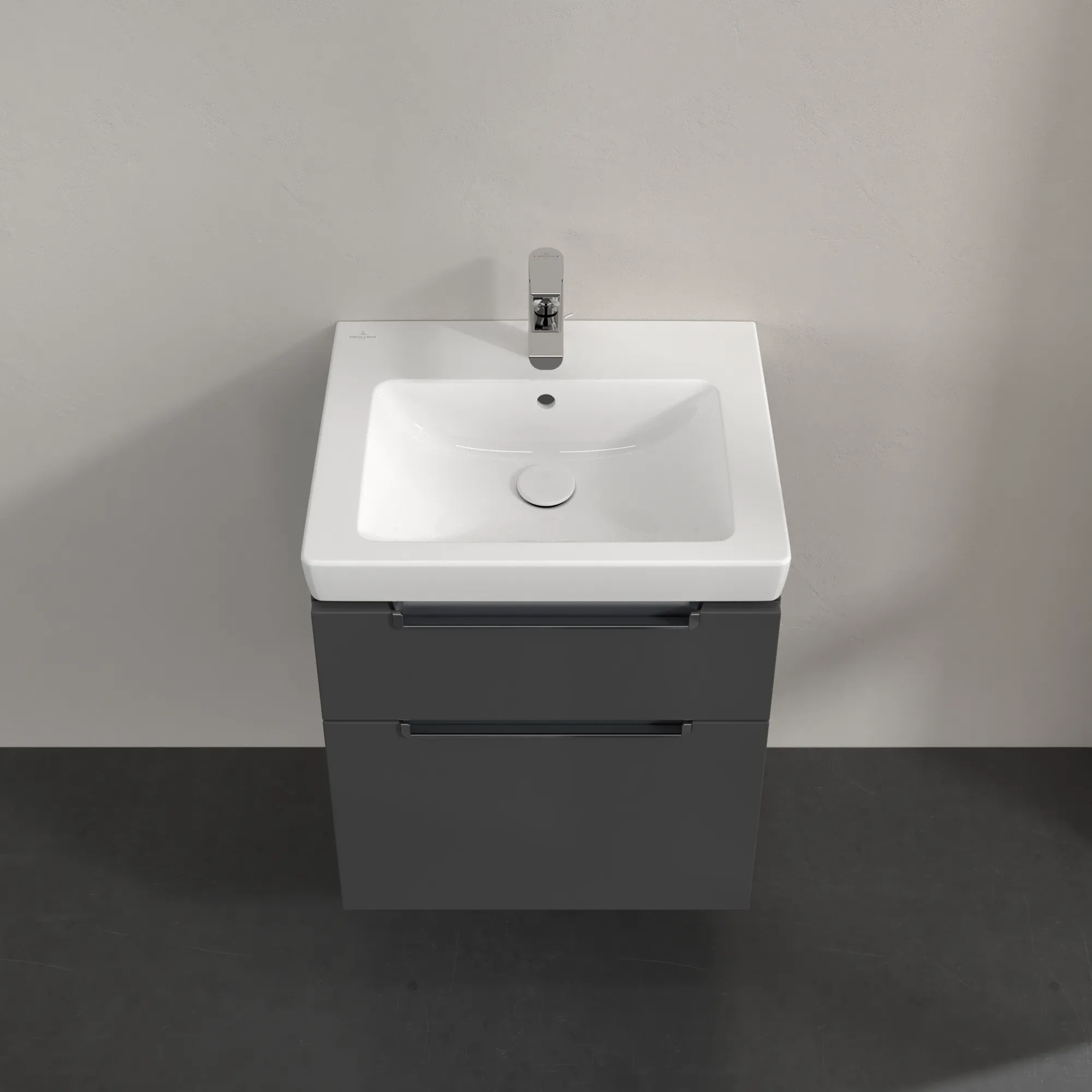 Villeroy & Boch Waschtischunterschrank „Subway 2.0“ 537 × 590 × 423 mm Glossy Grey, für Becken mittig, ohne Beleuchtung Villeroy & Boch Waschtischunterschrank „Subway 2.0“ 537 × 590 × 423 mm Glossy Grey, für Becken mittig, ohne Beleuchtung