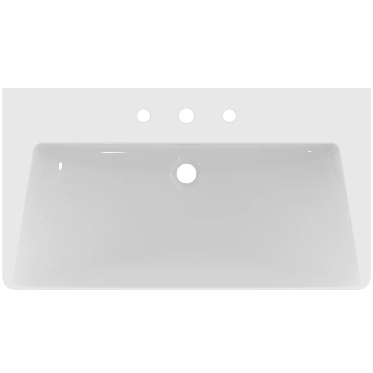Ideal Standard Möbelwaschtisch La Dolce Vita, 860 mm, weiß (Alpin), 3 Hahnlöcher mit Überlauf, Keramik (Feinfeuerton)