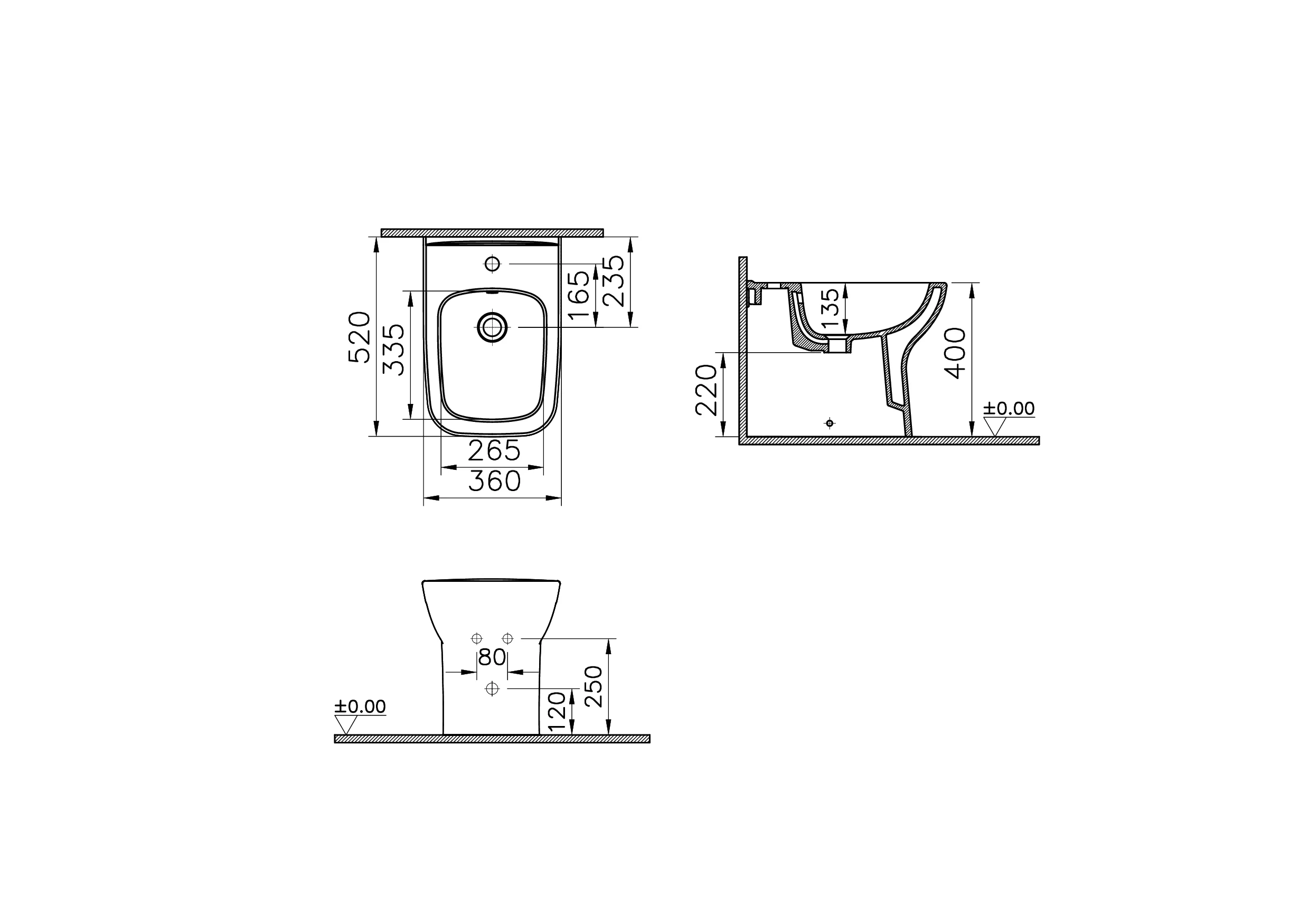 New S20 Square Stand-Bidet 36 x 52 cm (BxT) Weiß Hochglanz New S20 Square Stand-Bidet 36 x 52 cm (BxT) Weiß Hochglanz