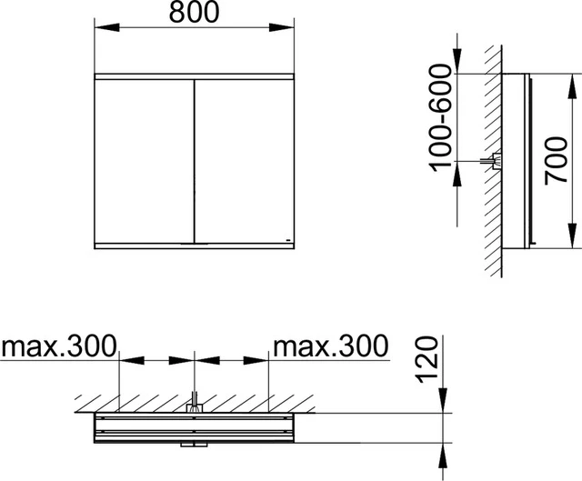KEUCO Wandvorbau Spiegelschrank 2-türig „Royal Modular 2.0“ in Silber (eloxiert), Aufputz, ohne Beleuchtung, mit Steckdosen 800 × 700 × 120 mm KEUCO Wandvorbau Spiegelschrank 2-türig „Royal Modular 2.0“ in Silber (eloxiert), Aufputz, ohne Beleuchtung, mit Steckdosen 800 × 700 × 120 mm