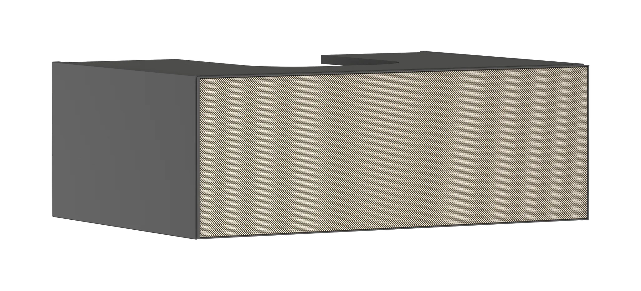 Xevolos E Waschtischunterschrank Schiefergrau Matt 780/550 mit 1 Schubkasten für Konsole mit Ausschnitt mittig, Oberfläche Front: Bronze Struktur