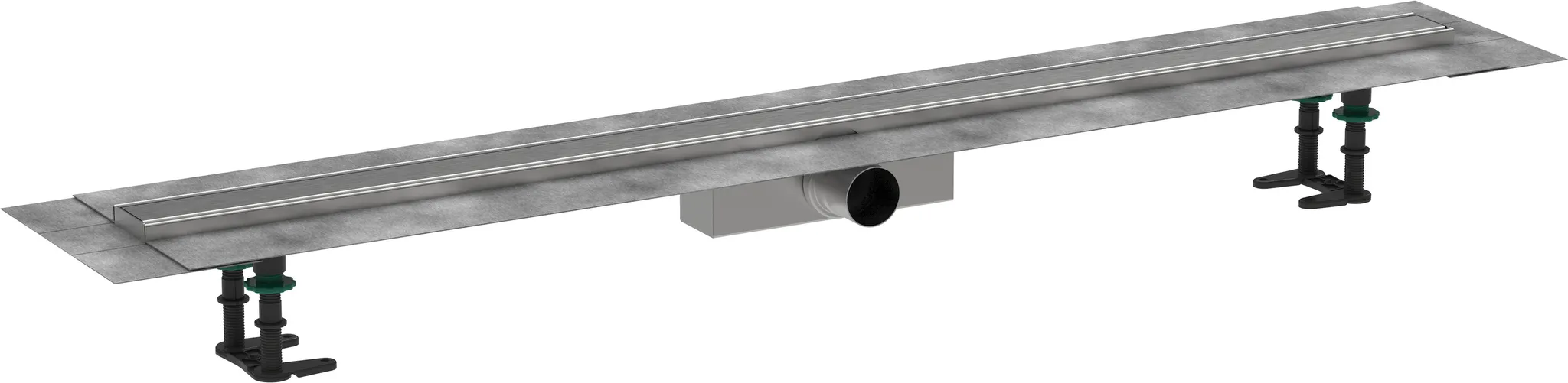 RainDrain Compact Komplettset Duschrinne 1200 für Standardinstallation Edelstahl gebürstet