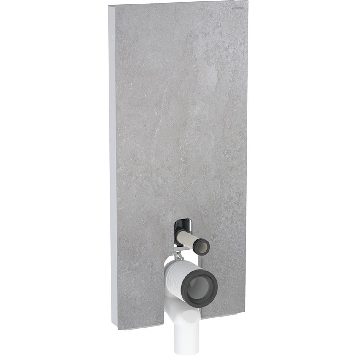 Monolith Sanitärmodul für Stand-WC, 114 cm, Frontverkleidung aus Steinzeug: Steinzeug Betonoptik, Aluminium
