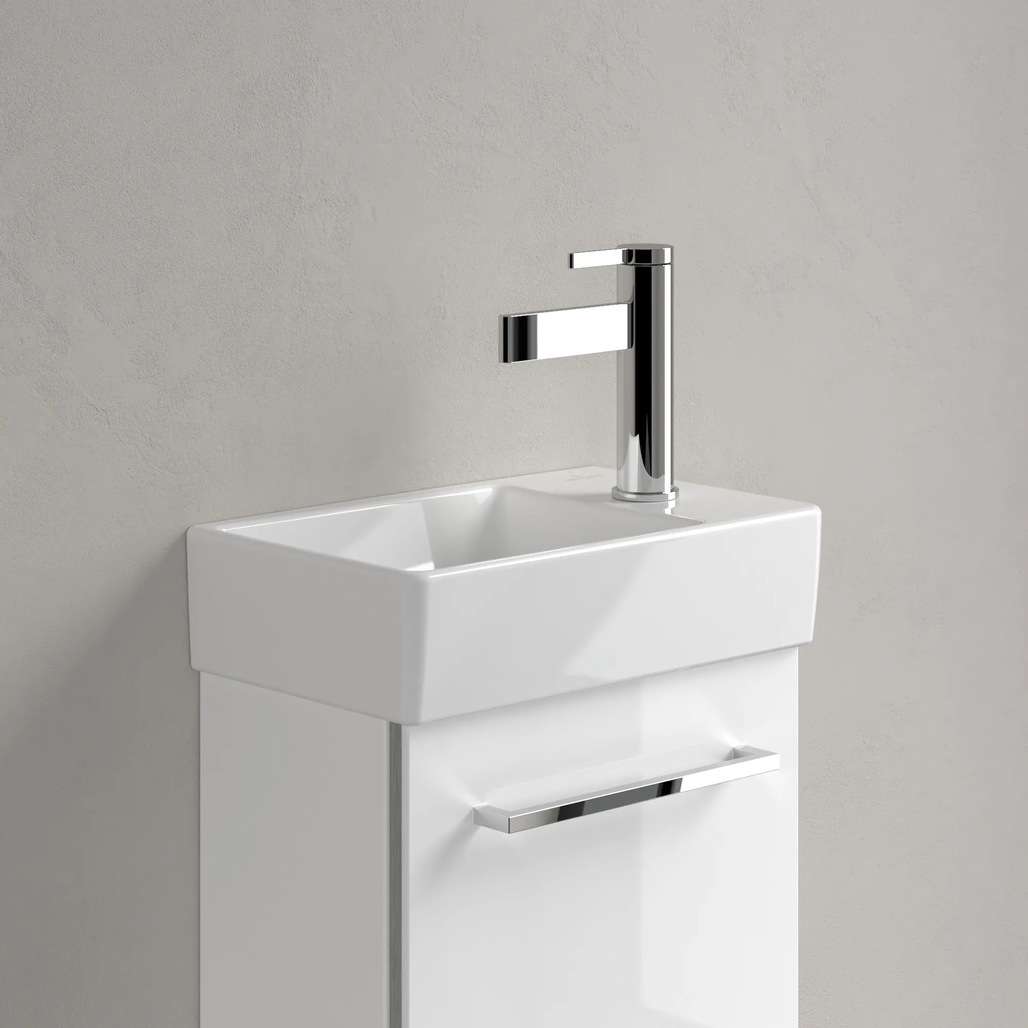 Villeroy & Boch Handwaschbecken Avento, 360x220x110mm, weiß Alpin CeramicPlus, 1-Loch-Armatur, Wandmontage Villeroy & Boch Handwaschbecken Avento, 360x220x110mm, weiß Alpin CeramicPlus, 1-Loch-Armatur, Wandmontage
