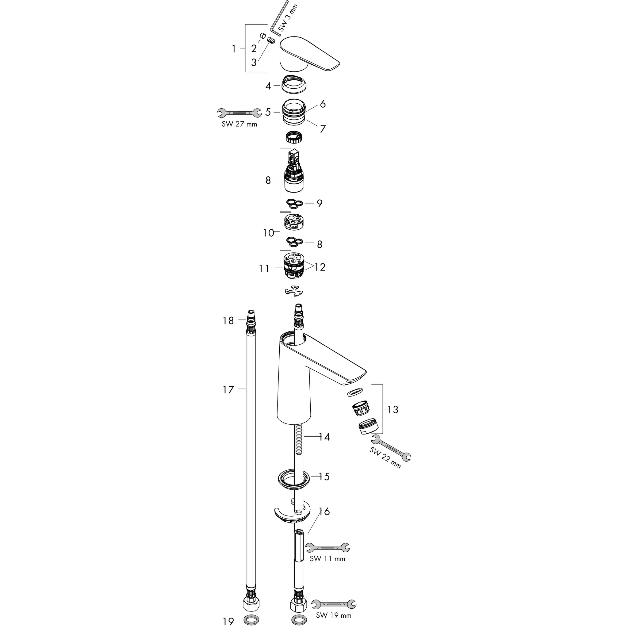 Waschtischmischer 110 Talis E ohne Ablaufgarnitur chrom Waschtischmischer 110 Talis E ohne Ablaufgarnitur chrom