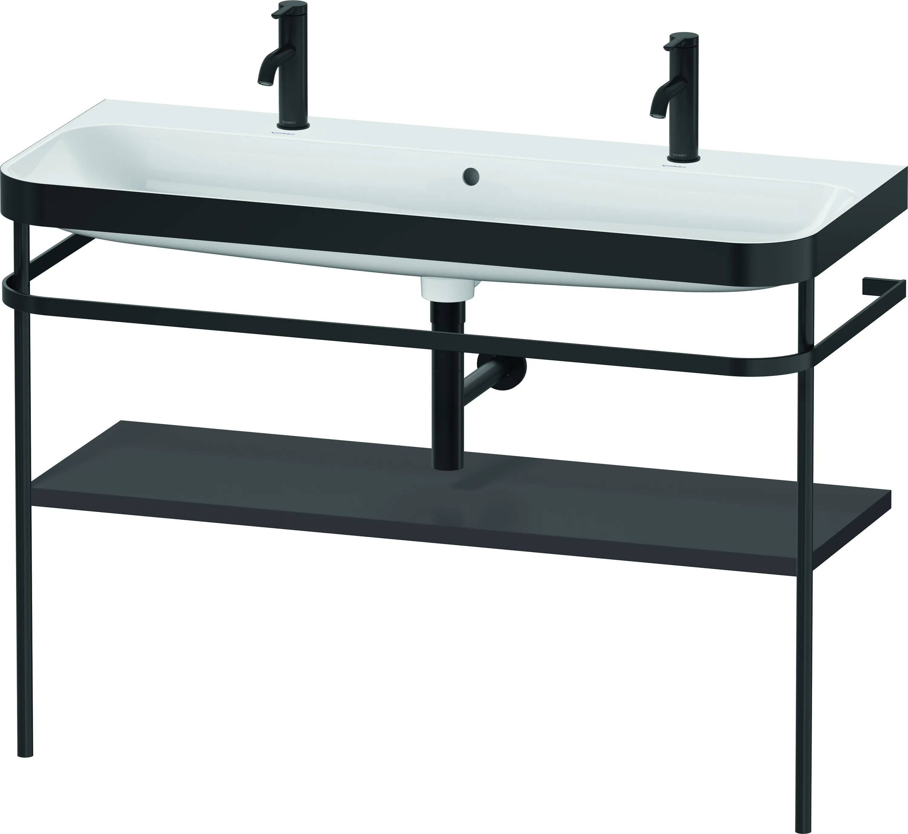 Duravit Waschtischunterschrank mit Metallkonsole „Happy D.2 Plus“ 117,5 × 85 × 49 cm in Graphit Supermatt Duravit Waschtischunterschrank mit Metallkonsole „Happy D.2 Plus“ 117,5 × 85 × 49 cm in Graphit Supermatt