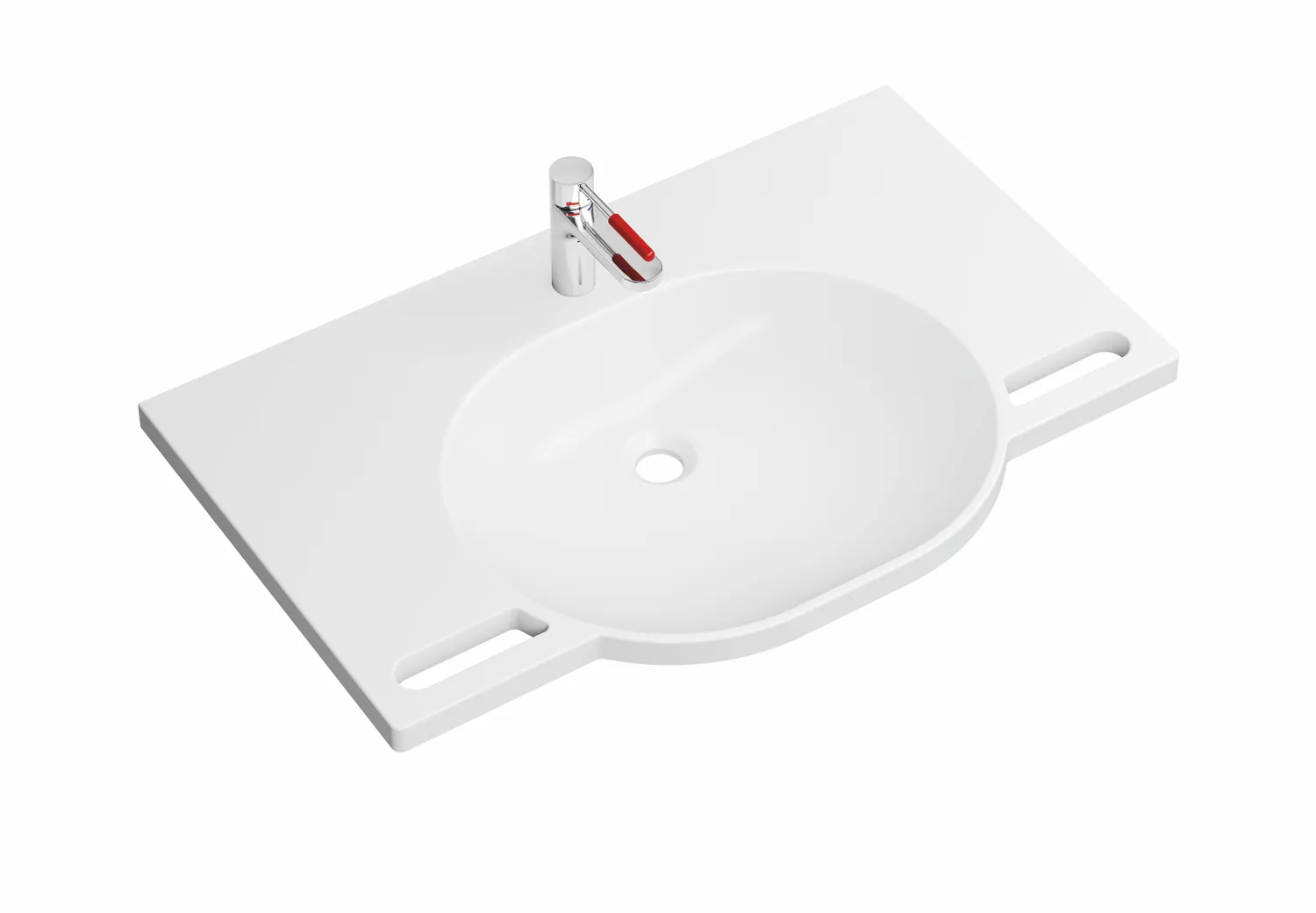 Set-Waschtisch und Armatur 85 × 41,5 × 11 cm in Lichtgrau Set-Waschtisch und Armatur 85 × 41,5 × 11 cm in Lichtgrau