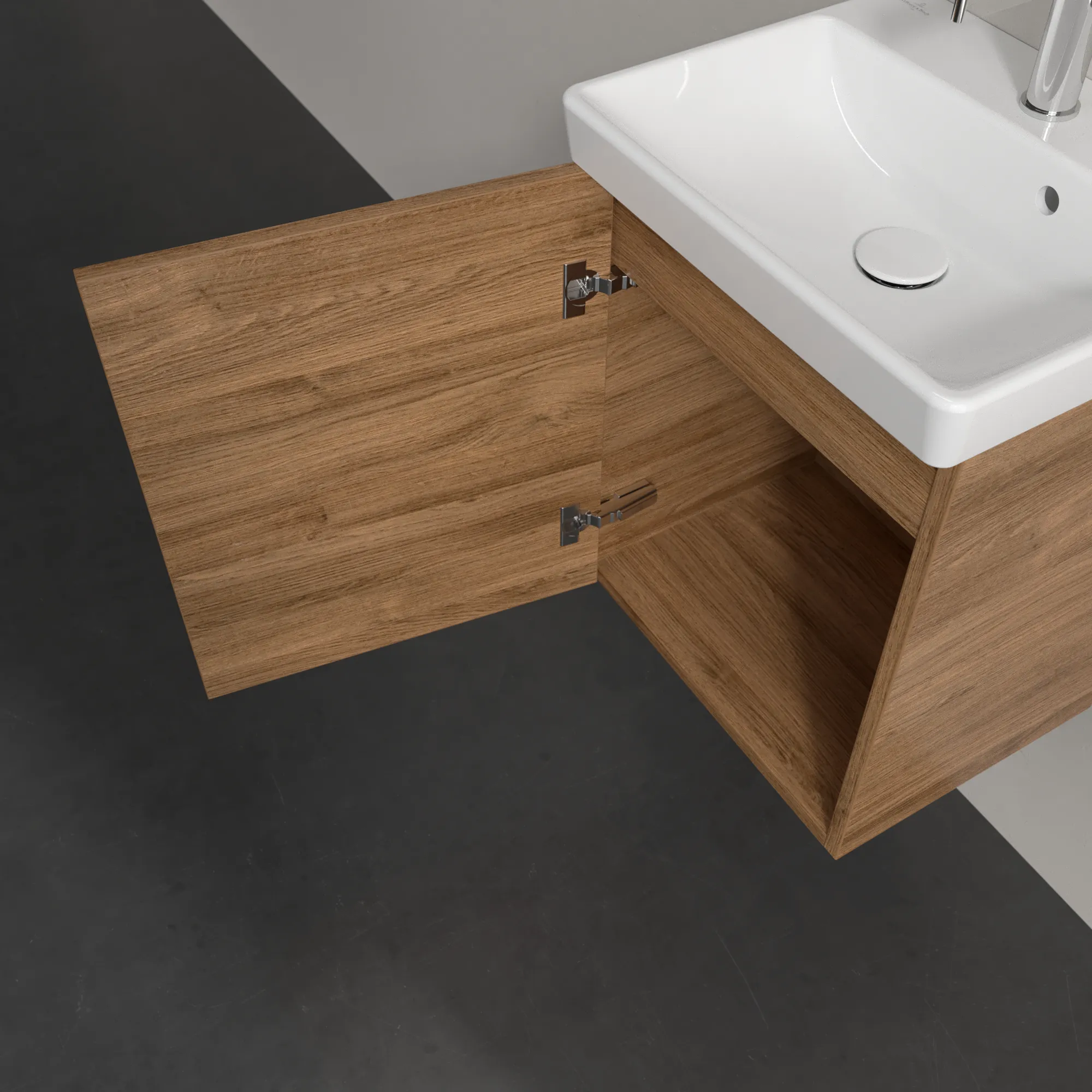 Villeroy & Boch Waschtischunterschrank mit Tür „Avento“ für Schrankwaschtisch 430 × 514 × 352 mm Kansas Oak, Anschlag links, Soft Closing, 1 Tür Villeroy & Boch Waschtischunterschrank mit Tür „Avento“ für Schrankwaschtisch 430 × 514 × 352 mm Kansas Oak, Anschlag links, Soft Closing, 1 Tür