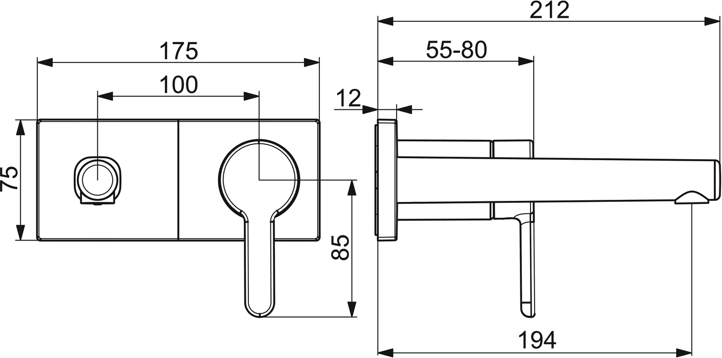 HansaDESIGNO Style Waschtischarmatur EHM FM-Set f. WT-Batt. HansaDESIGNO Style 5109 Rosette eckig Ausld. 194mm DN15 Chrom