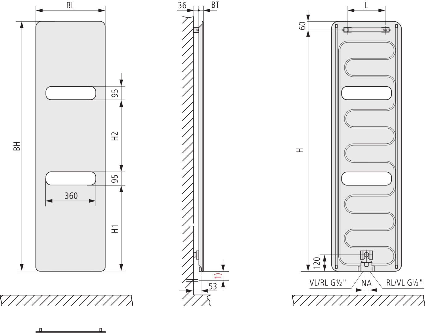 Kermi Design-Heizkörper „Oni®“ 50 × 140 cm in Graphit Metallic Kermi Design-Heizkörper „Oni®“ 50 × 140 cm in Graphit Metallic