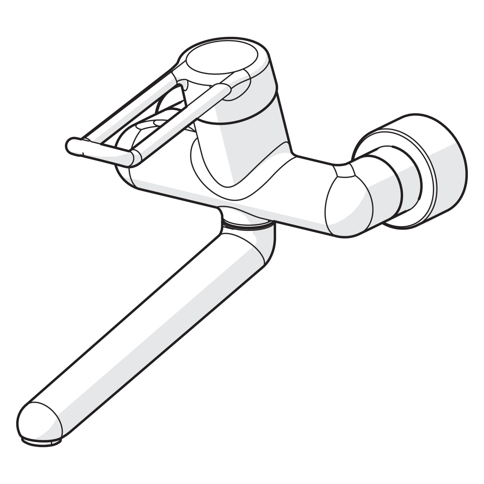 Einhand-Waschtischarmatur Bedienungshebel lang „Medipro“ Ausladung 311 mm in Chrom Einhand-Waschtischarmatur Bedienungshebel lang „Medipro“ Ausladung 311 mm in Chrom