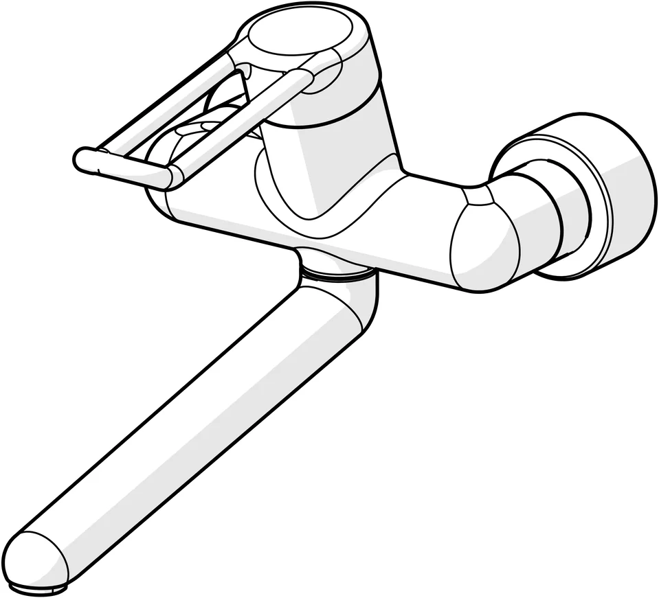 HansaMEDIPRO Einhebelmischer Waschtisch- und Küchenarmatur Bügelhebel lang